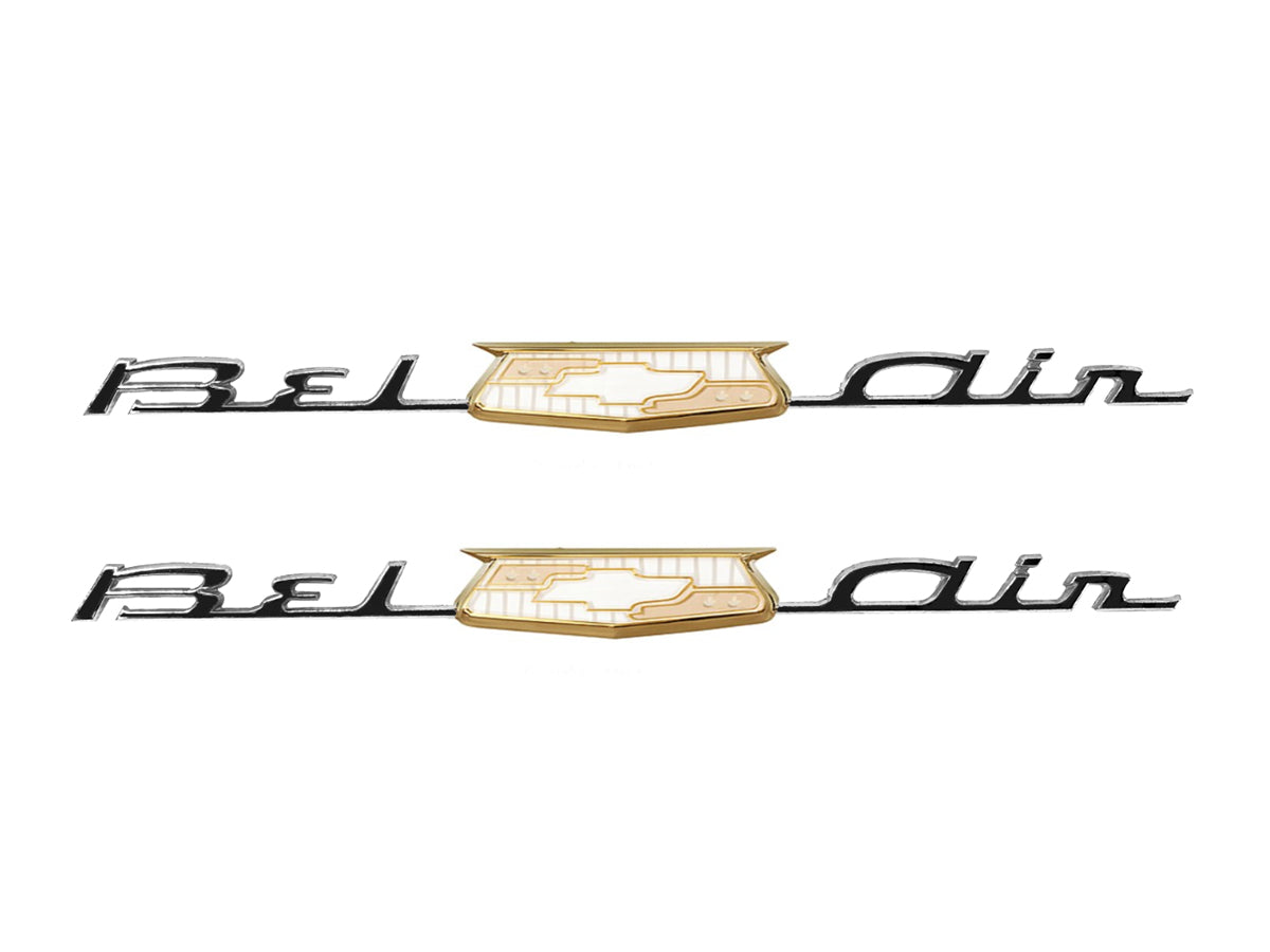 1960 Chevy Bel Air Front Fender Script PAIR Southeast Chevy Parts