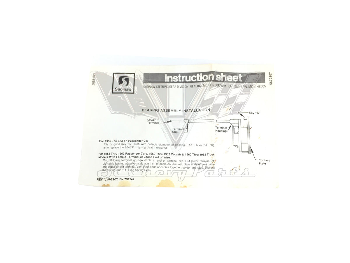 1963 Chevy Corvette Upper Steeering Wheel Bearing w/ Wire NOS 5672508