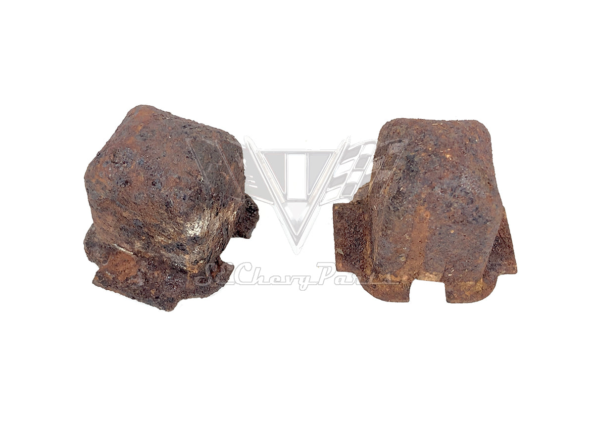 1955-1958 Chevy Bel Air Impala Sedan Rear Seat Floor Pan Mounting Brackets PAIR