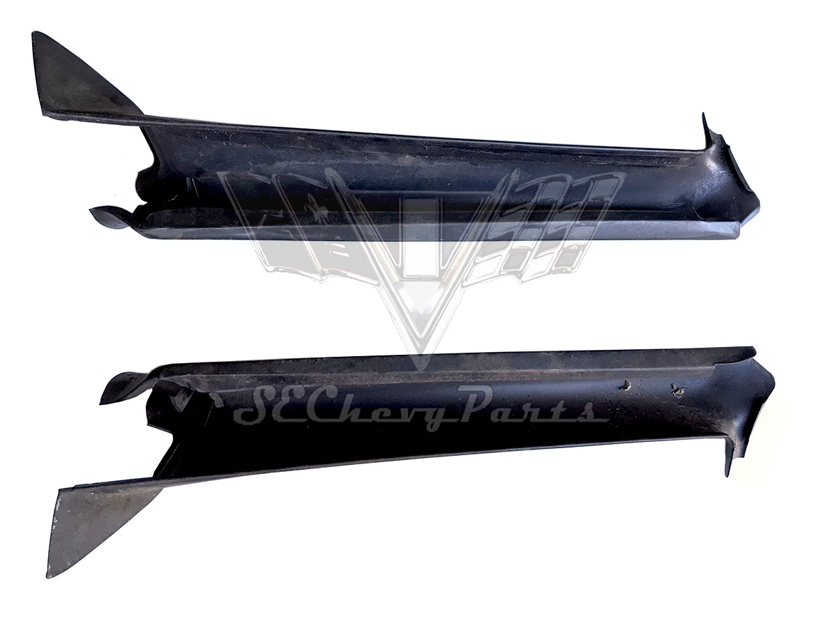 1969-1970 Chevy Impala 2-Door Hardtop A-Pillar Interior Garnish Molding Trim PAIR USED