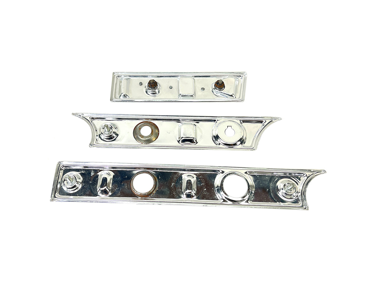 1967 Chevy Caprice Aluminum Dash Fascia with Wood Grain Inserts 3pcs