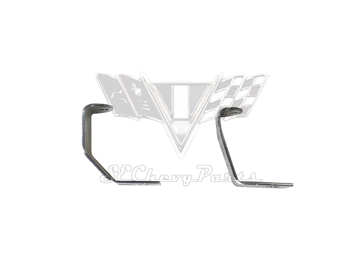 1959 Chevy Impala Hood Lip Screen Grille Brackets Set
