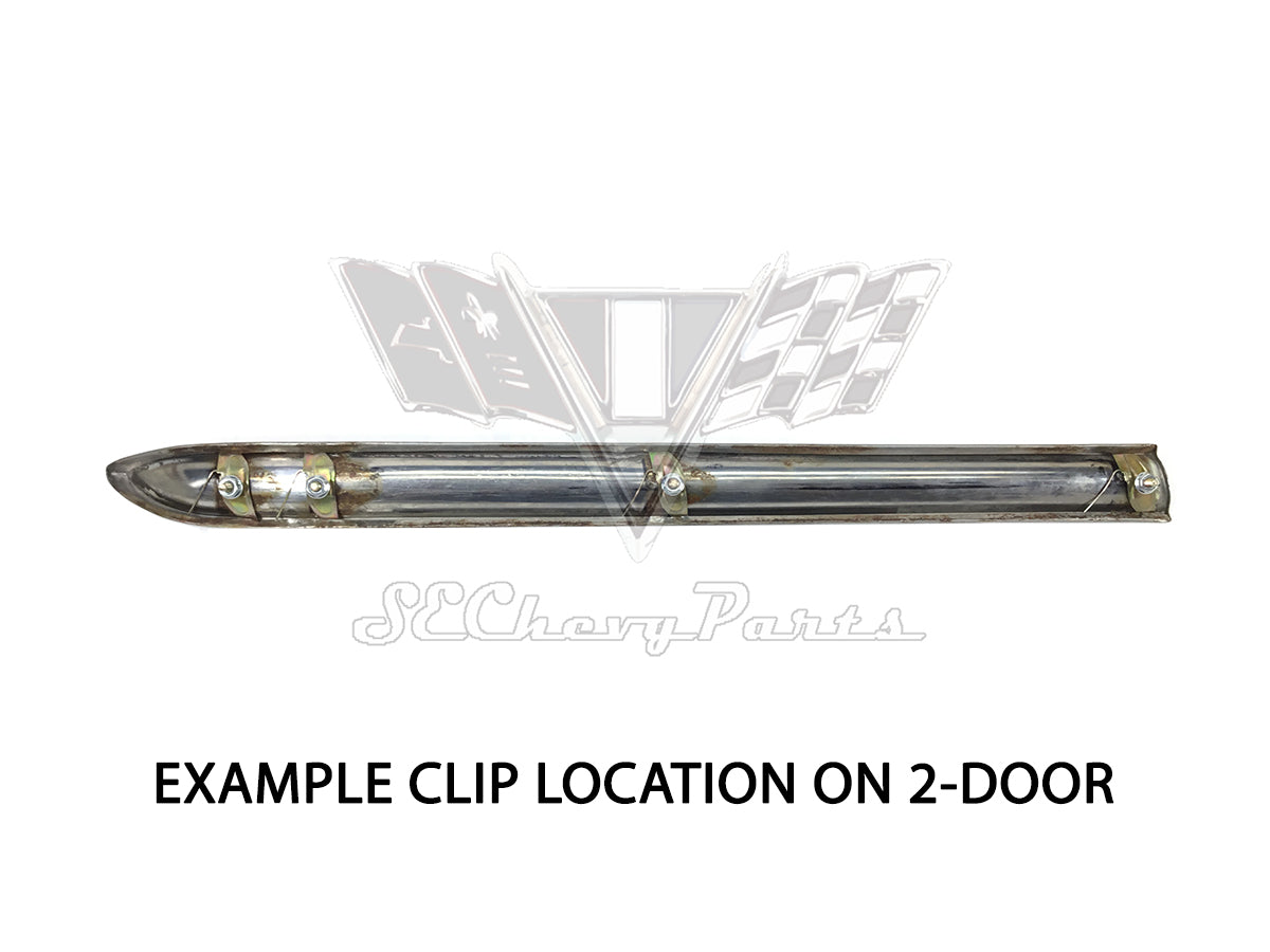 1960 Chevy Impala 4-Door Front Door Upper Spear Molding Clips PAIR