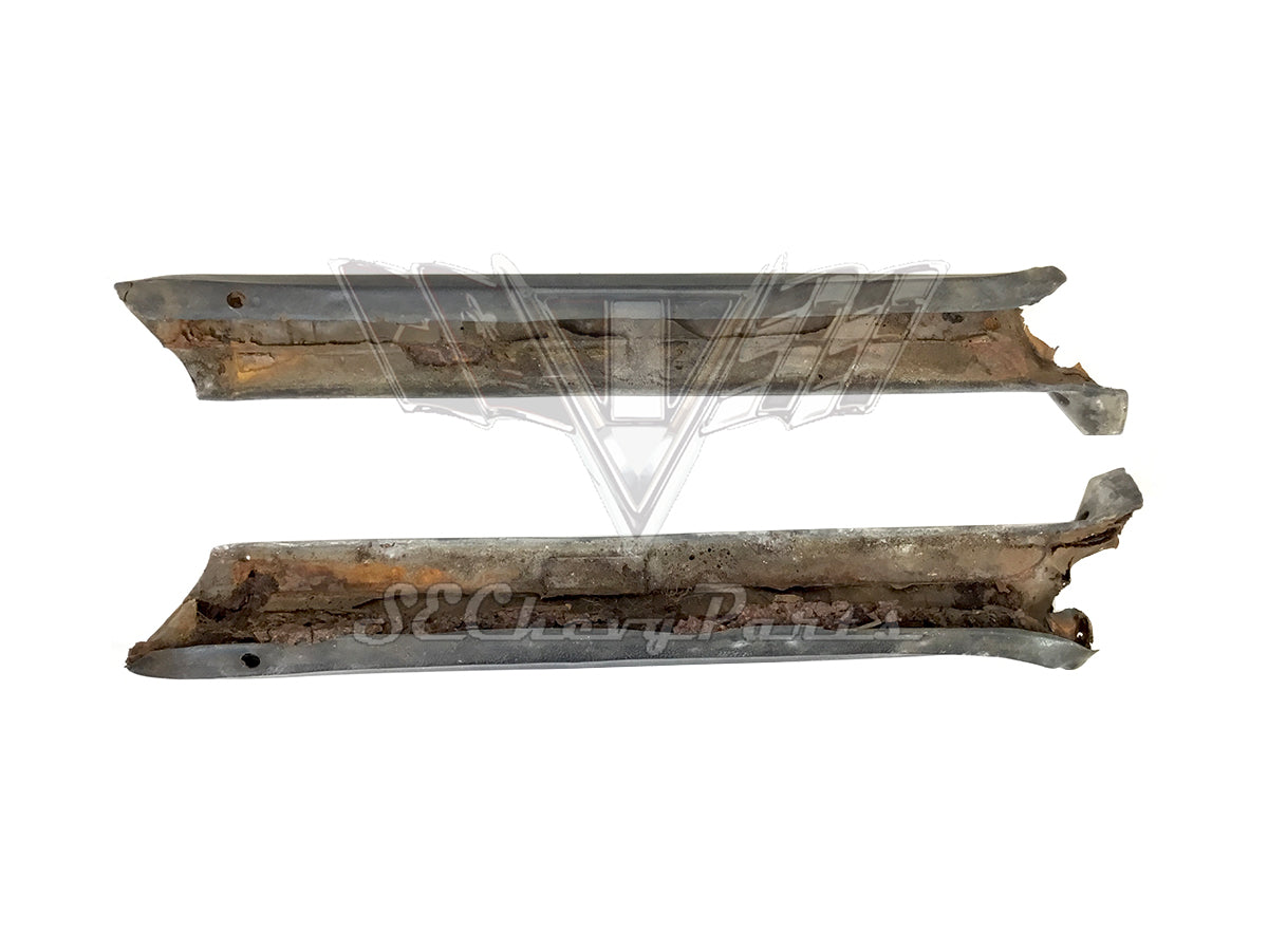 1968 Chevy Impala Convertible Windshield Interior A-Pillar Padded Molding Trim PAIR USED