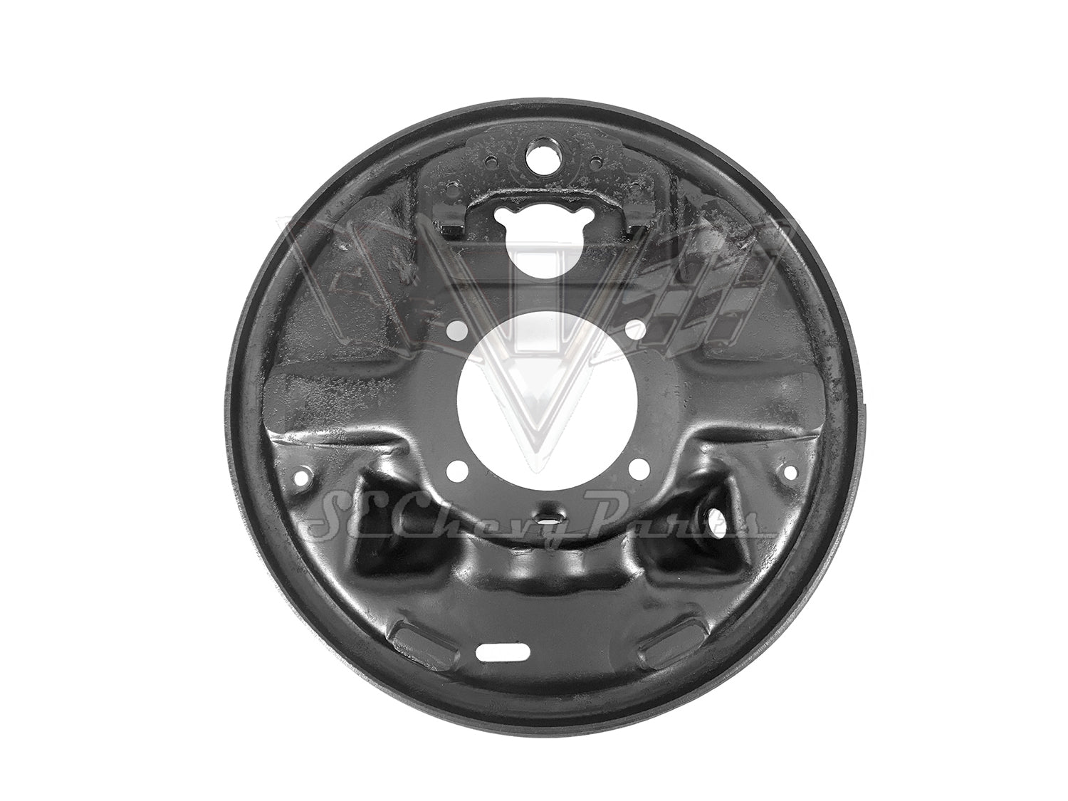 1963-1970 Chevy Impala RIGHT Rear Drum Brake Backing Plate w/ Splash Guard OEM