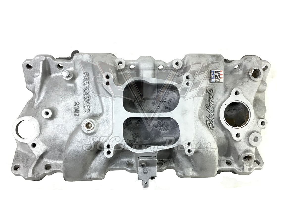 1955-1986 Chevy Edelbrock 2701 Performer RPM EPS Aluminum Intake Dual Plane Small Block